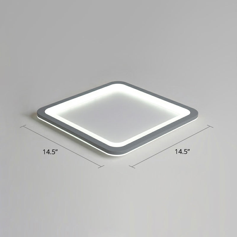 Nordic Led Ceiling Light: Dark Grey Ultra-Thin Flush Mount With Acrylic Shade Gray / 14.5 White
