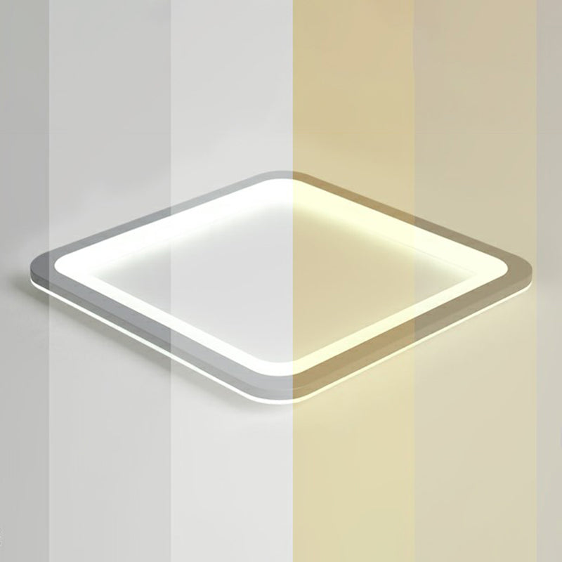 Nordic Led Ceiling Light: Dark Grey Ultra-Thin Flush Mount With Acrylic Shade Gray / 14.5 Remote
