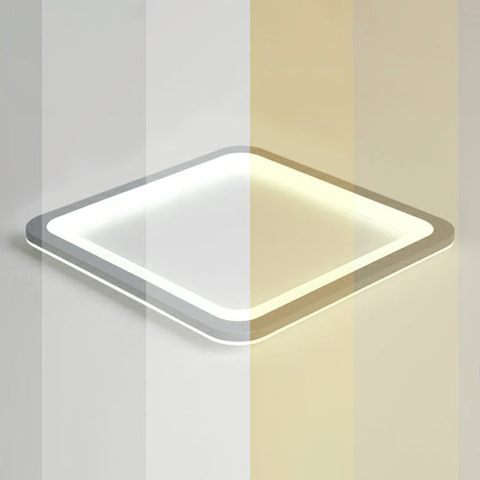 Nordic Led Ceiling Light: Dark Grey Ultra-Thin Flush Mount With Acrylic Shade Gray / 14.5 Remote