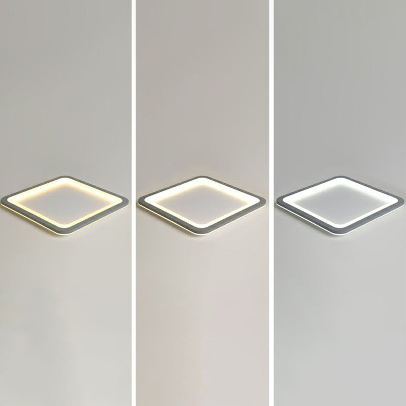 Nordic Led Ceiling Light: Dark Grey Ultra-Thin Flush Mount With Acrylic Shade Gray / 19 Third Gear