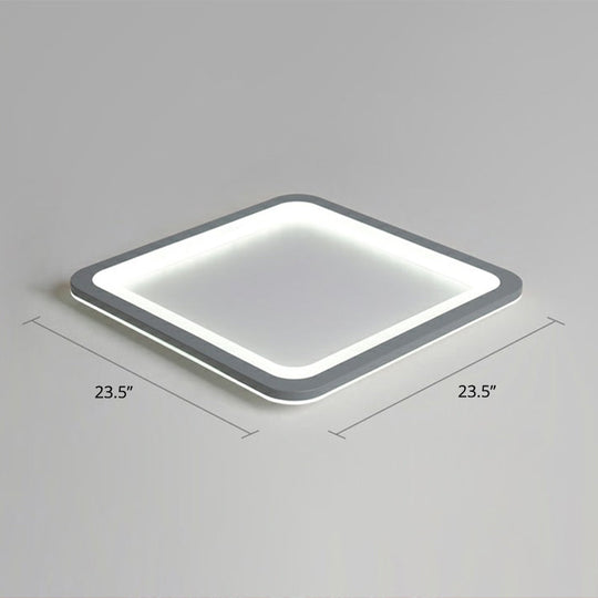 Nordic Led Ceiling Light: Dark Grey Ultra-Thin Flush Mount With Acrylic Shade Gray / 19 White