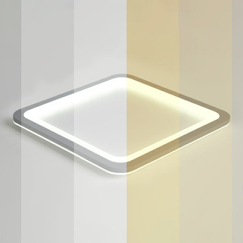 Nordic Led Ceiling Light: Dark Grey Ultra-Thin Flush Mount With Acrylic Shade Gray / 23.5 Remote