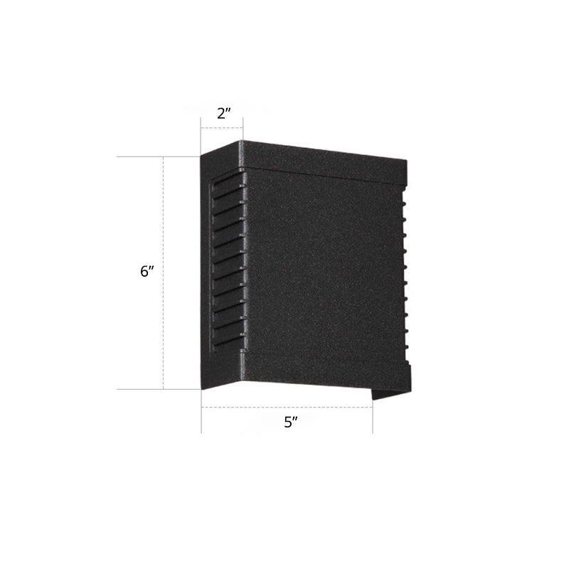 Modern Black Led Wall Light For Garden Scenery With Metal Shade / 5