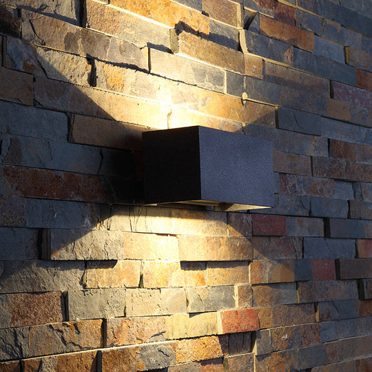 Minimalist Metal Matte Black Rectangle Led Wall Washer Sconce Light For Yard