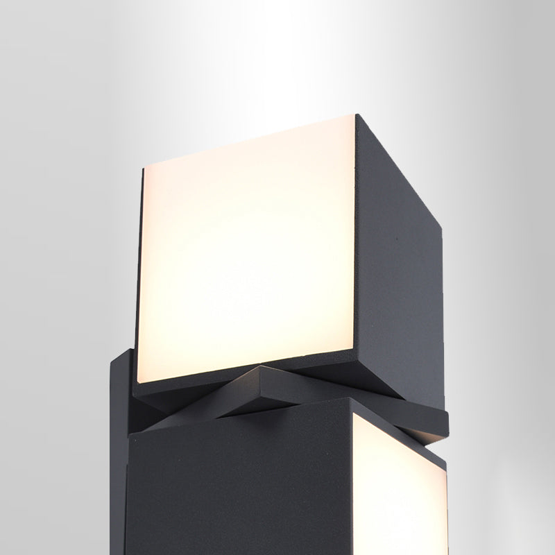 Modern Geometric Swivel Sconce: Grey Led Wall Mount For Gardens