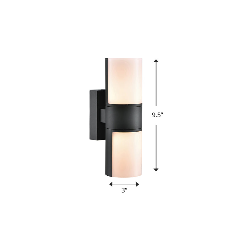 Modern Geometric Swivel Sconce: Grey Led Wall Mount For Gardens / Solar Long Column