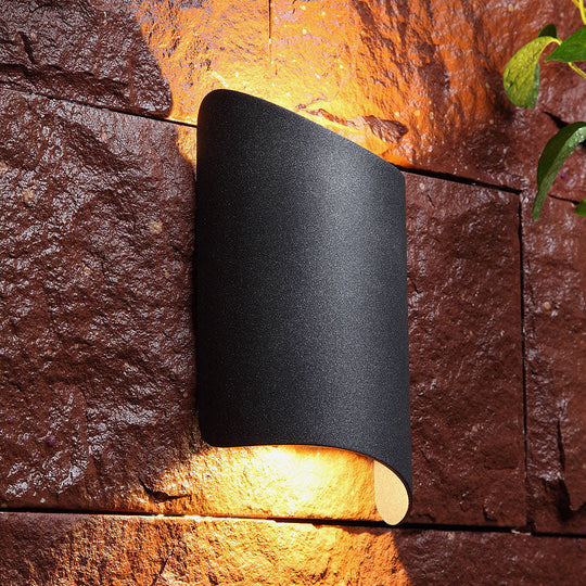 Modern Led Black Wall Sconce Lamp With Metal Shade For Yard