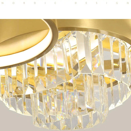 Creative Crystal light in the bedroom Copper Ceiling Lamp
