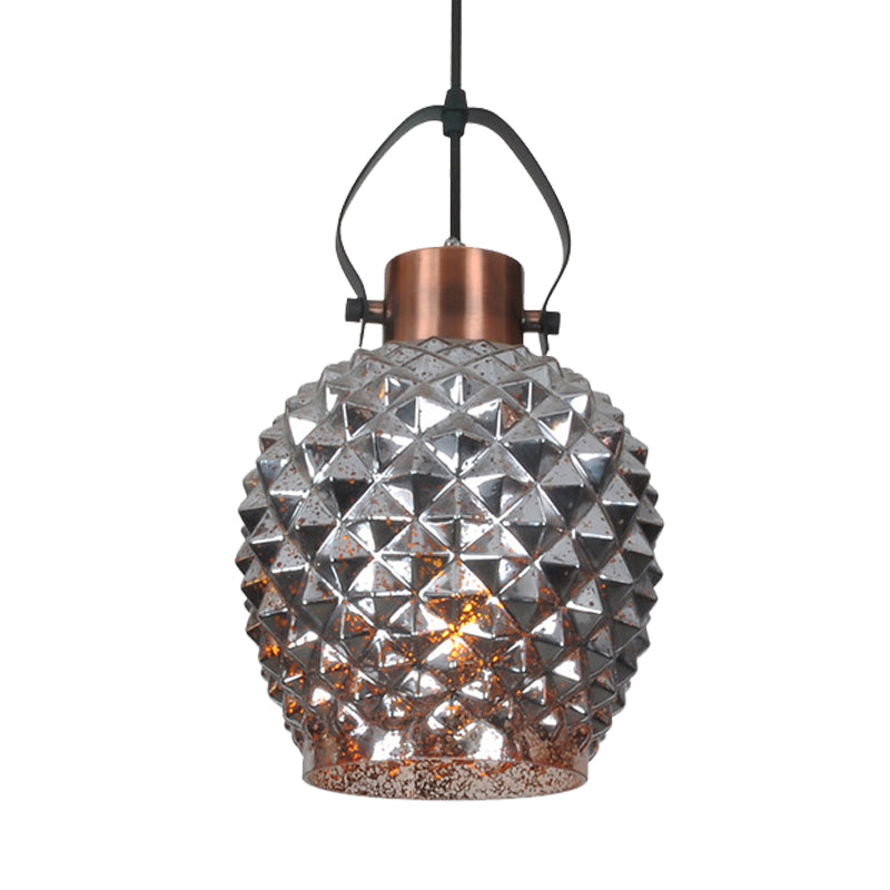 Pineapple Pendant Lighting: Colonial Copper/Chrome/Gold Glass Hanging Light Fixture For Bedroom