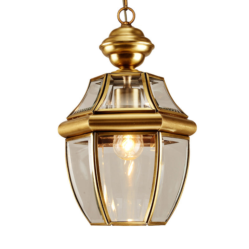 Colonial Clear Glass Jar Suspension Pendant Light For Dining Room - 6/7.5 Wide 1 Bulb Hanging
