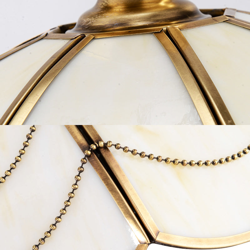Modern Opal Glass Gold Hanging Light Fixture With Umbrella Design 1 Bulb 14/18 Wide