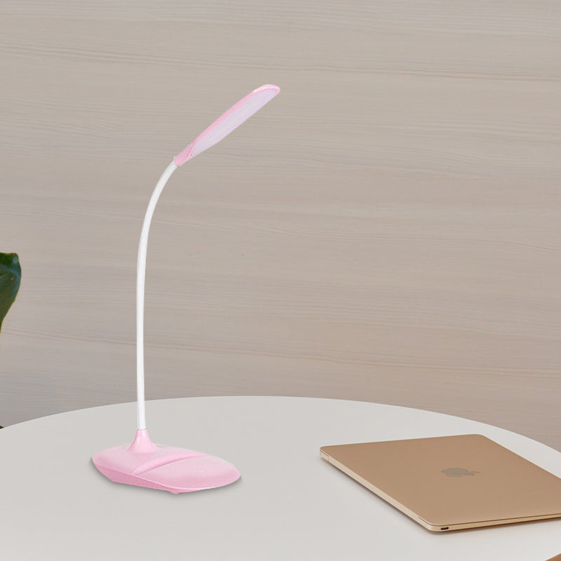 Contemporary Blue/Pink/White Led Desk Lamp Stylish Plastic Table For Bedside Study Pink