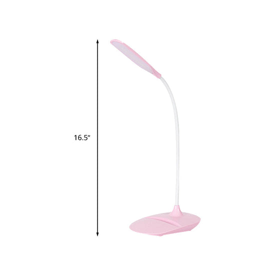 Contemporary Blue/Pink/White Led Desk Lamp Stylish Plastic Table For Bedside Study