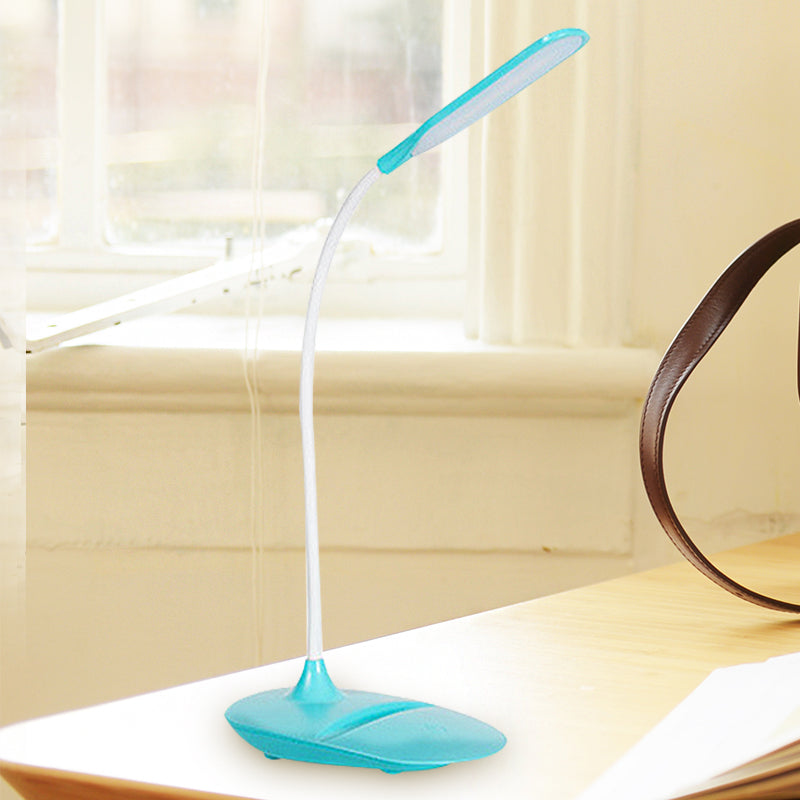 Contemporary Blue/Pink/White Led Desk Lamp Stylish Plastic Table For Bedside Study Blue