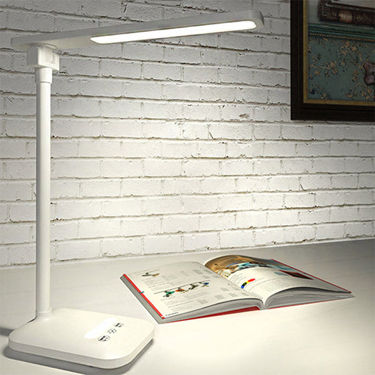 Modern Simple Led Desk Lamp For Reading With 5W Bedside Lighting In White - Usb/Plug-In Option / Usb