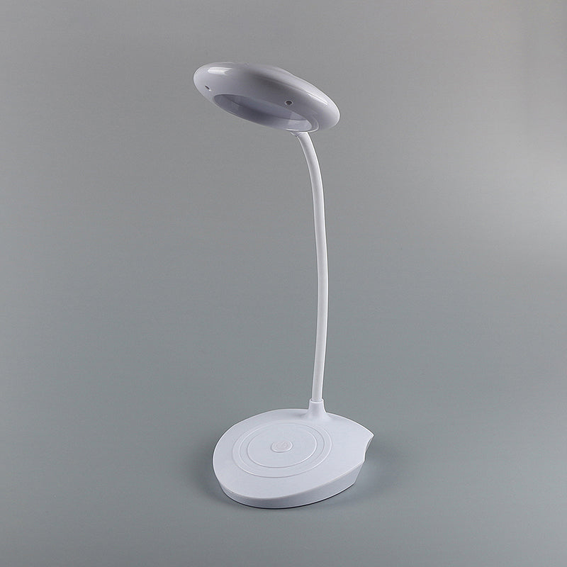 Modern Led Circle Shade Desk Lamp For Bedside Usb Charging White
