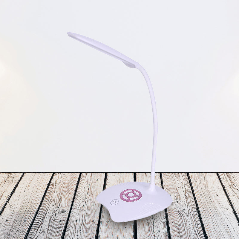 Adjustable Silicone Hose Desk Lamp With Touch Sensor Modern Led Light For Study - Pink/Gold