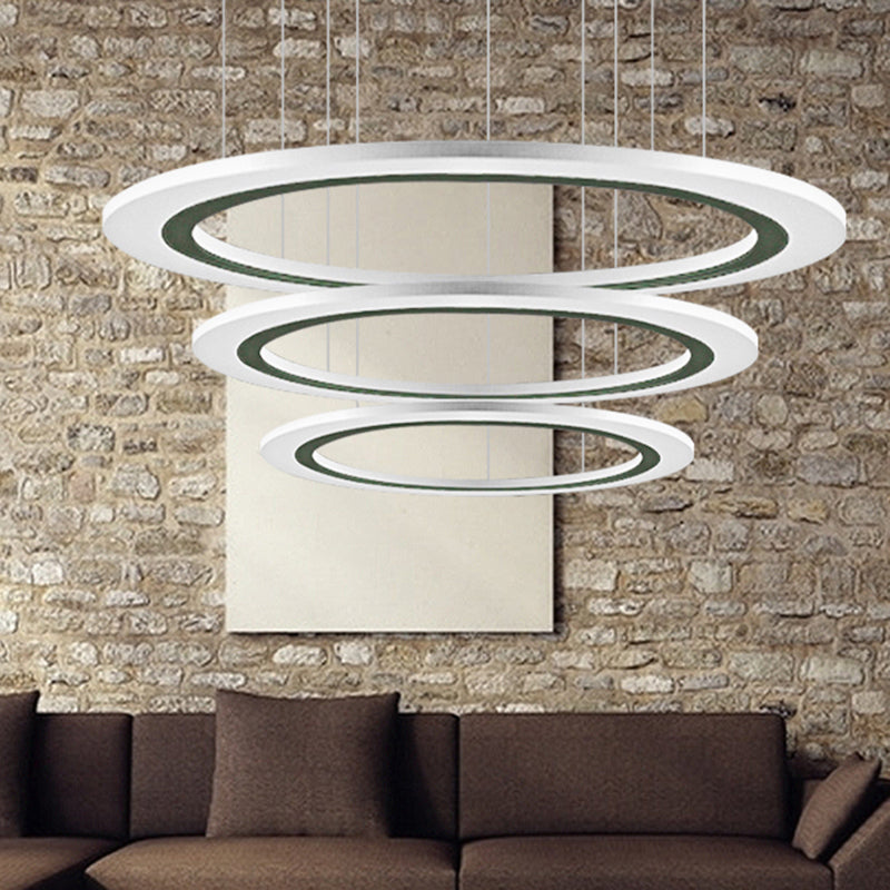 Sleek Acrylic Led Chandelier Pendant Light With Diy Design - Warm/White Ideal For Living Room