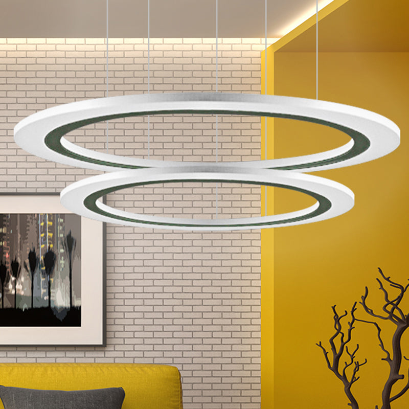 Sleek Acrylic Led Chandelier Pendant Light With Diy Design - Warm/White Ideal For Living Room