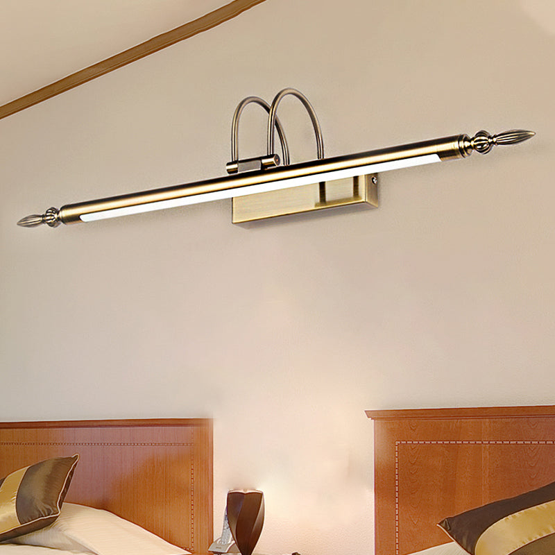 Contemporary Led Wall Sconce - Slim Metal Design 22/26/30 Wide Brass/Nickel Finish White/Warm Light
