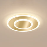 Modern Golden Geometric Flushmount Ceiling Light With Acrylic Led For Stairs