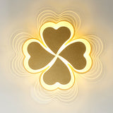 Minimalistic Led Ceiling Mount Light For Bedroom - Acrylic Clover Design Gold / 16.5 Remote Control