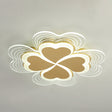 Minimalistic Led Ceiling Mount Light For Bedroom - Acrylic Clover Design Gold / 16.5’ White