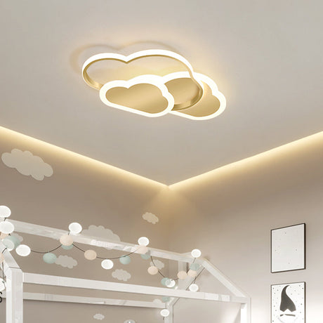 Cloudy Kids Led Bedroom Ceiling Light: Acrylic Flush Mount Fixture