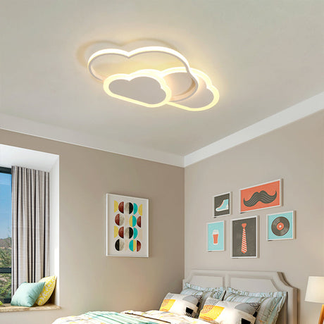 Cloudy Kids Led Bedroom Ceiling Light: Acrylic Flush Mount Fixture White / 20.5’