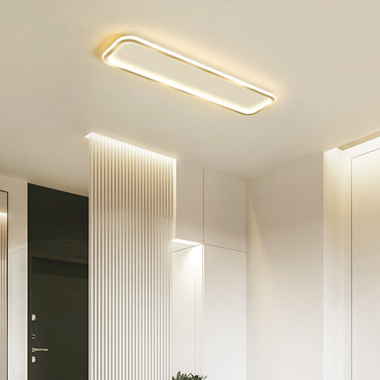 Minimalistic Rectangular Led Flush Ceiling Light Fixture Gold / 39 White
