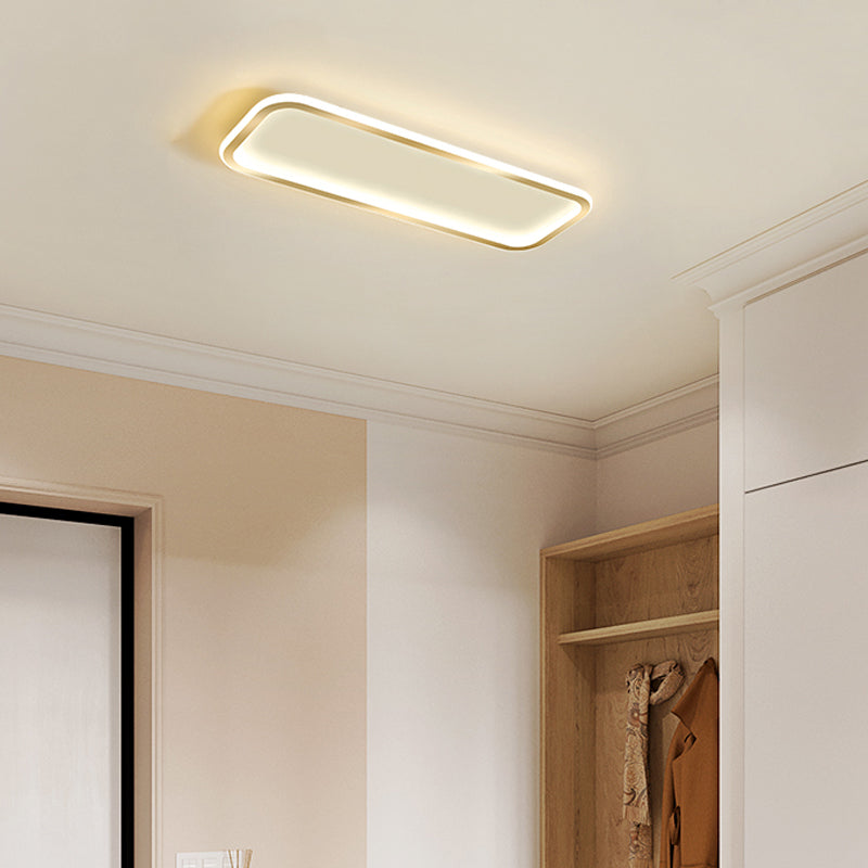 Minimalistic Rectangular Led Flush Ceiling Light Fixture Gold / 16 Warm