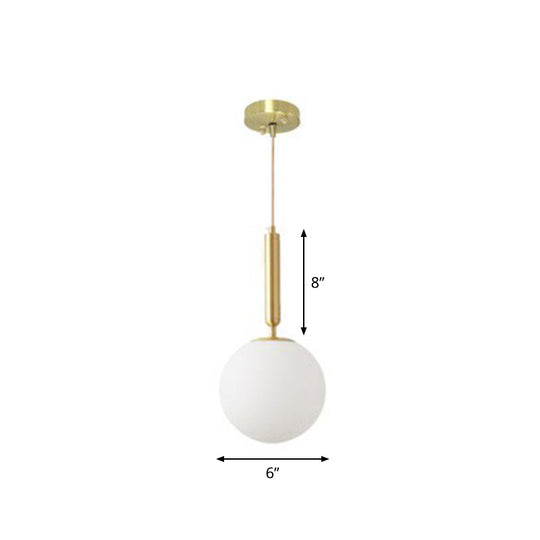 Brass Pendulum Pendant Light With White Glass Shade For Dining Room / 6