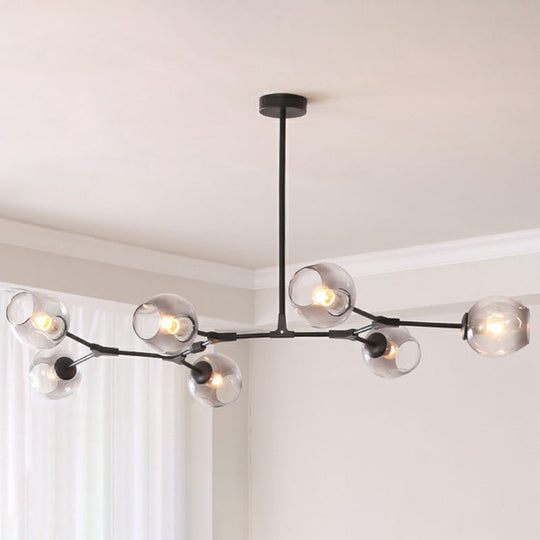 Nordic Molecule Glass Ceiling Pendant Light: Dimpled Living Room Chandelier With Pivot Joint 7 /