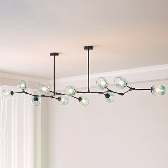 Nordic Molecule Glass Ceiling Pendant Light: Dimpled Living Room Chandelier With Pivot Joint 11 /