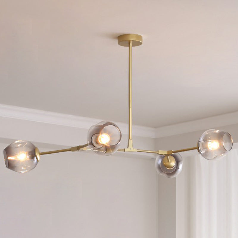 Nordic Molecule Ceiling Pendant Light with Dimpled Glass and Pivot Joint for Living Room