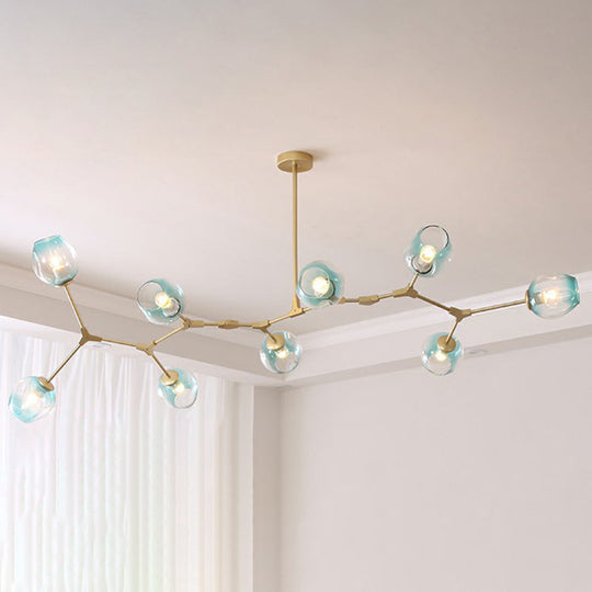 Nordic Molecule Ceiling Pendant Light with Dimpled Glass and Pivot Joint for Living Room