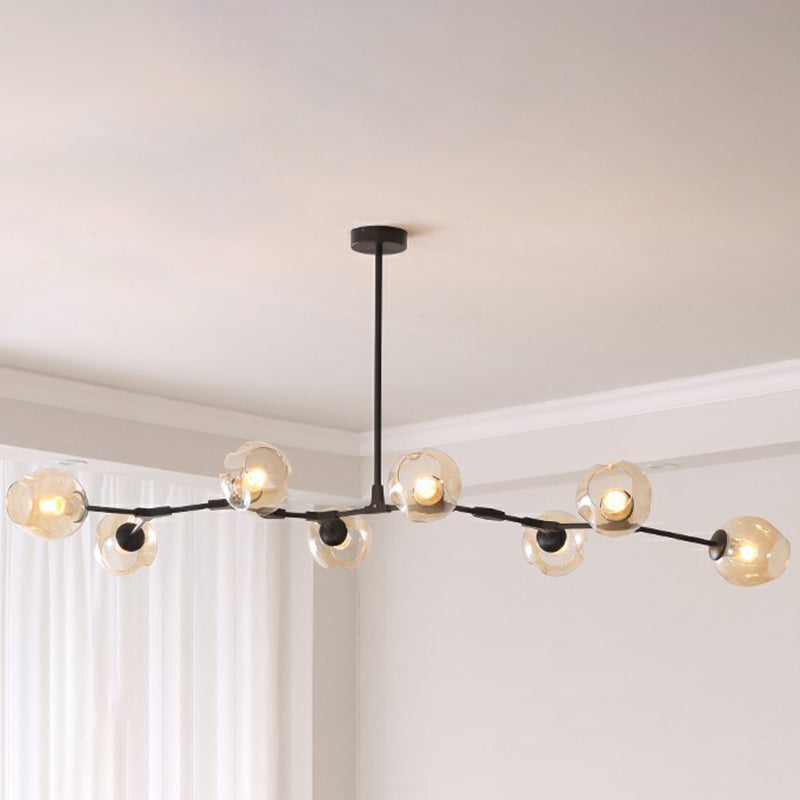 Nordic Molecule Ceiling Pendant Light with Dimpled Glass and Pivot Joint for Living Room