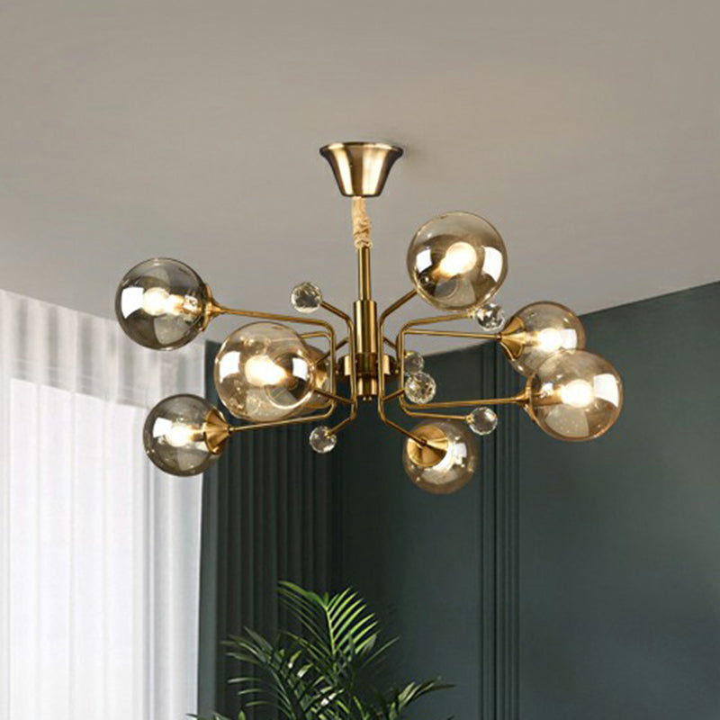 Post-Modern Glass Ceiling Light: Brass Modo Hanging Chandelier for Living Room
