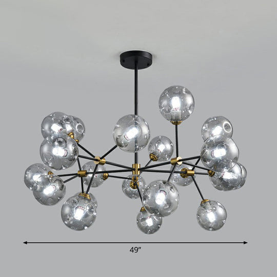 Nordic Style Black Glass Chandelier With Tree Branch Design For Living Room 20 / Smoke Gray