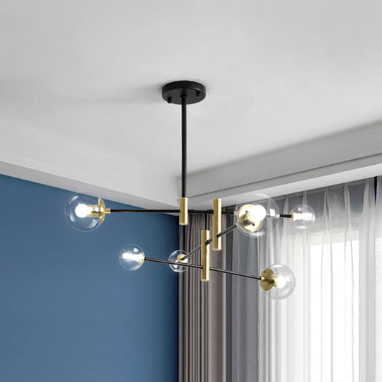 Sleek Glass Bedroom Chandelier With Rotatable Rod Arm Simplicity Collection