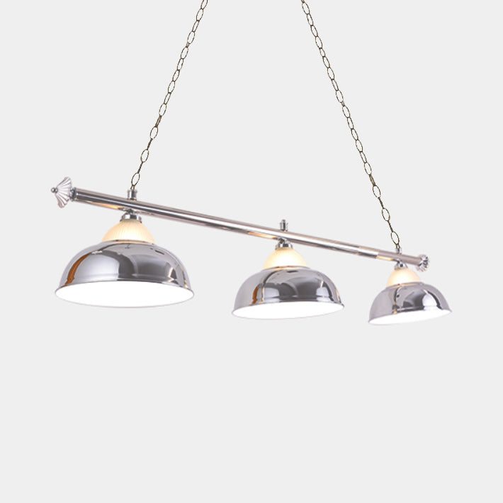 Double Bubble Hanging Light With 3 Heads - Loft Style Pendant Lighting For Pool Table In Chrome/Gold