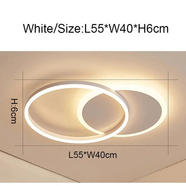 2/3/5/6 Circle Rings Modern Led Ceiling Lights For Living Room Bedroom Study Room White/Brown Color Ceiling Lamp