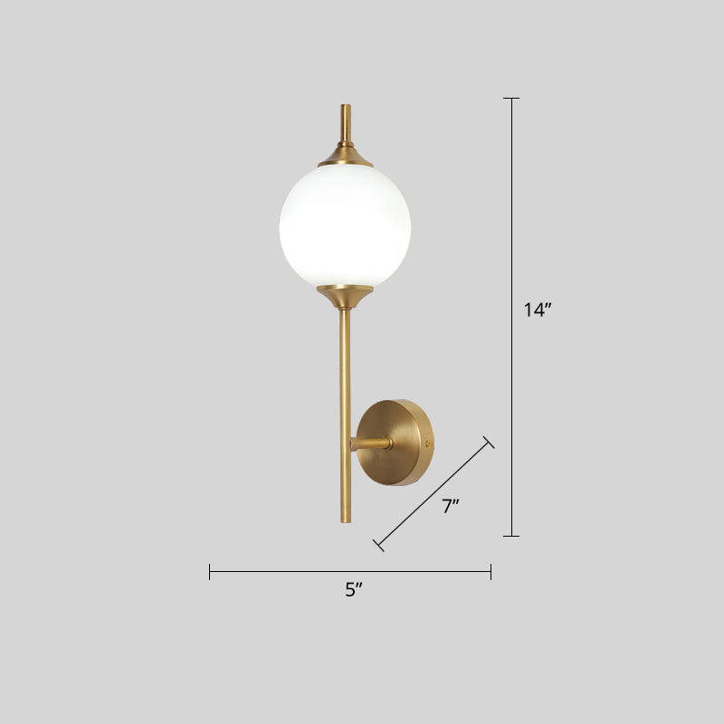 Postmodern Brass Wall Sconce: White Glass Geometric Lighting For Living Room / Right Angle