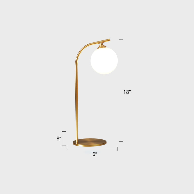 Modern Led Brass Table Lamp For Living Room - Bend Metallic Nightstand Lighting / Arc
