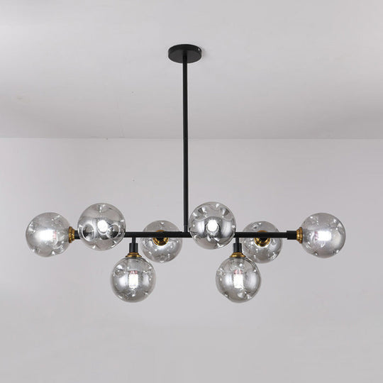 Black Dimpled Glass Ball Pendant Light For Modern Dining Room Island 8 / Smoke Gray