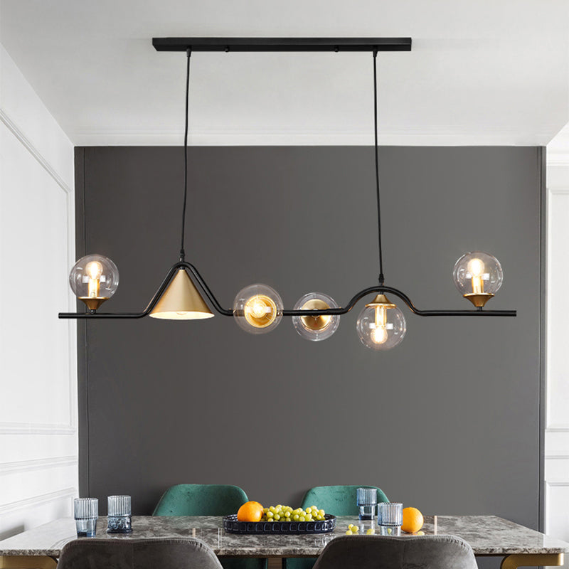 Ivory Glass Island Pendant Light: Geometric Contemporary Hanging Fixture For Restaurants