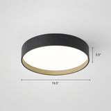 Nordic Led Ceiling Flush Mount Lamp With Acrylic Diffuser For Kitchen Black / 19.5 Remote Control