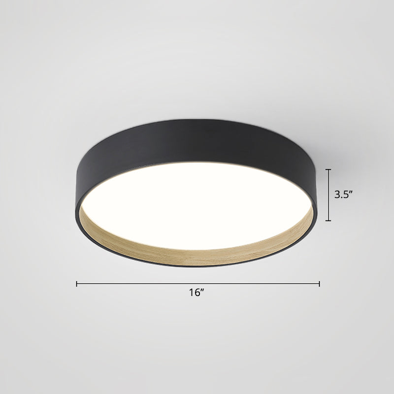 Nordic Led Ceiling Flush Mount Lamp With Acrylic Diffuser For Kitchen Black / 16 Remote Control