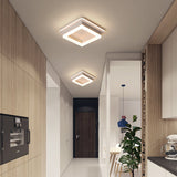 Compact Metal Led Flush Mount Ceiling Light With Acrylic Diffuser - Minimalist Design