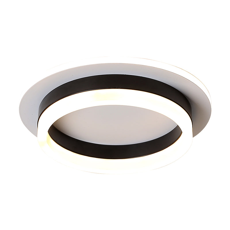 Metal Minimalist Led Flush Mount With Acrylic Diffuser - Small Corridor Ceiling Light Fixture